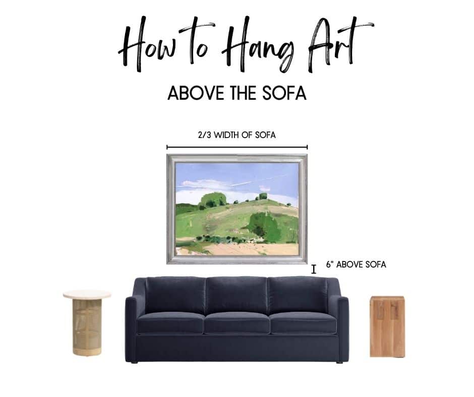 pivot Lubricate Green beans How to Hang Art Above the Sofa Like a Pro