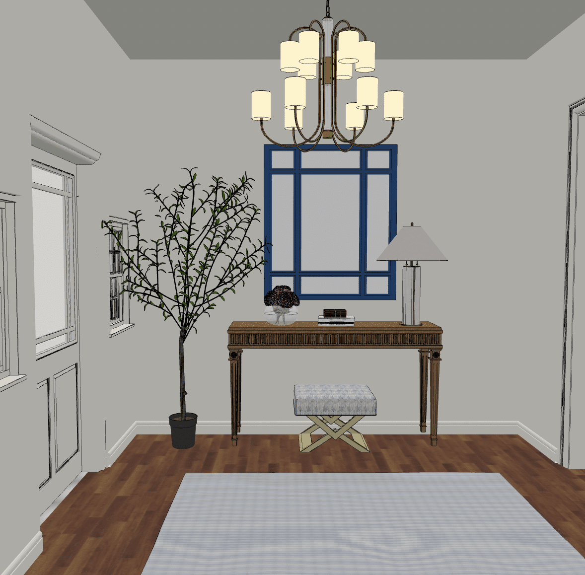 Grandmillennial Entryway Design 3D