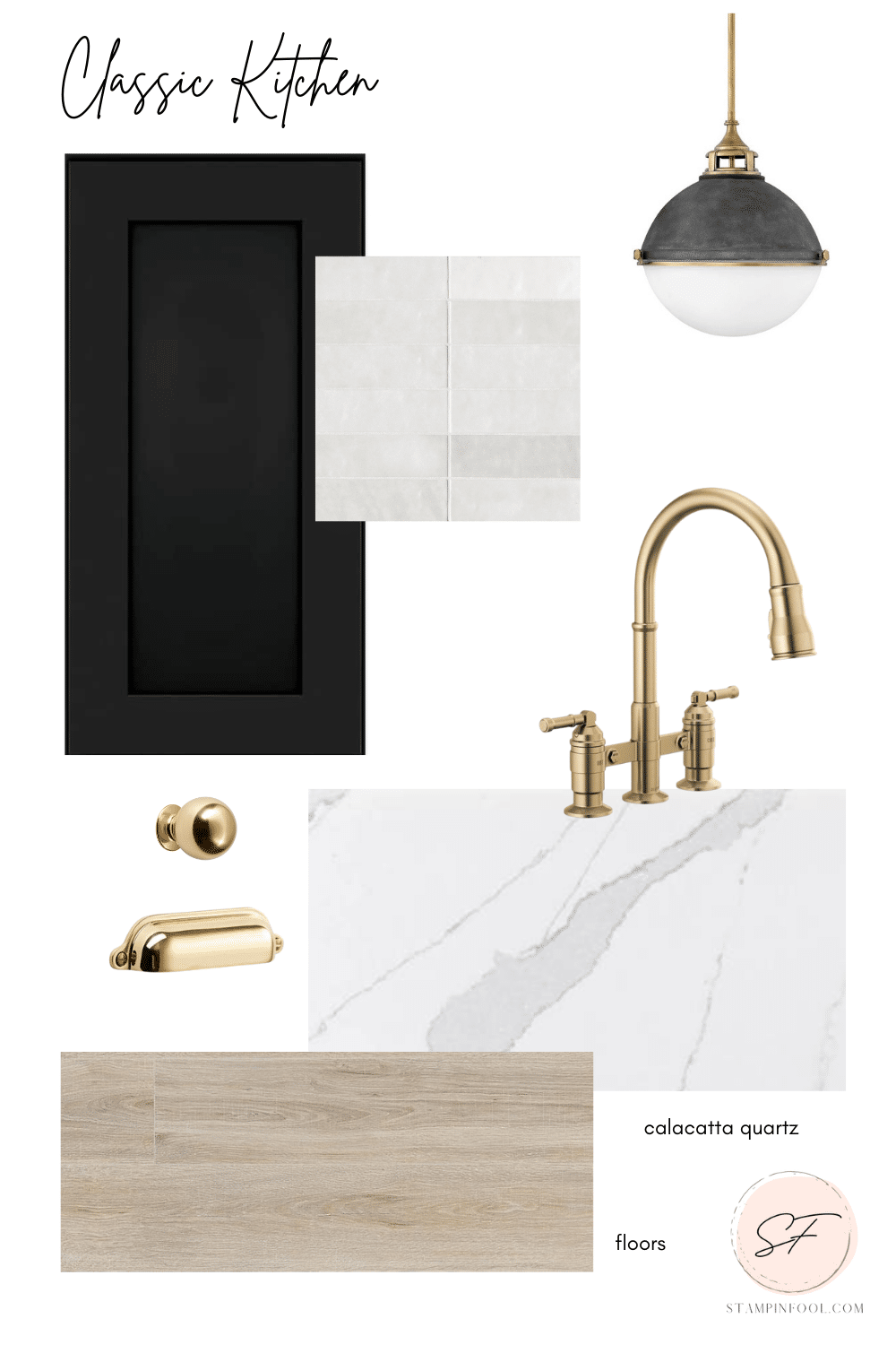 Classic Black Gray Kitchen design mood board 1