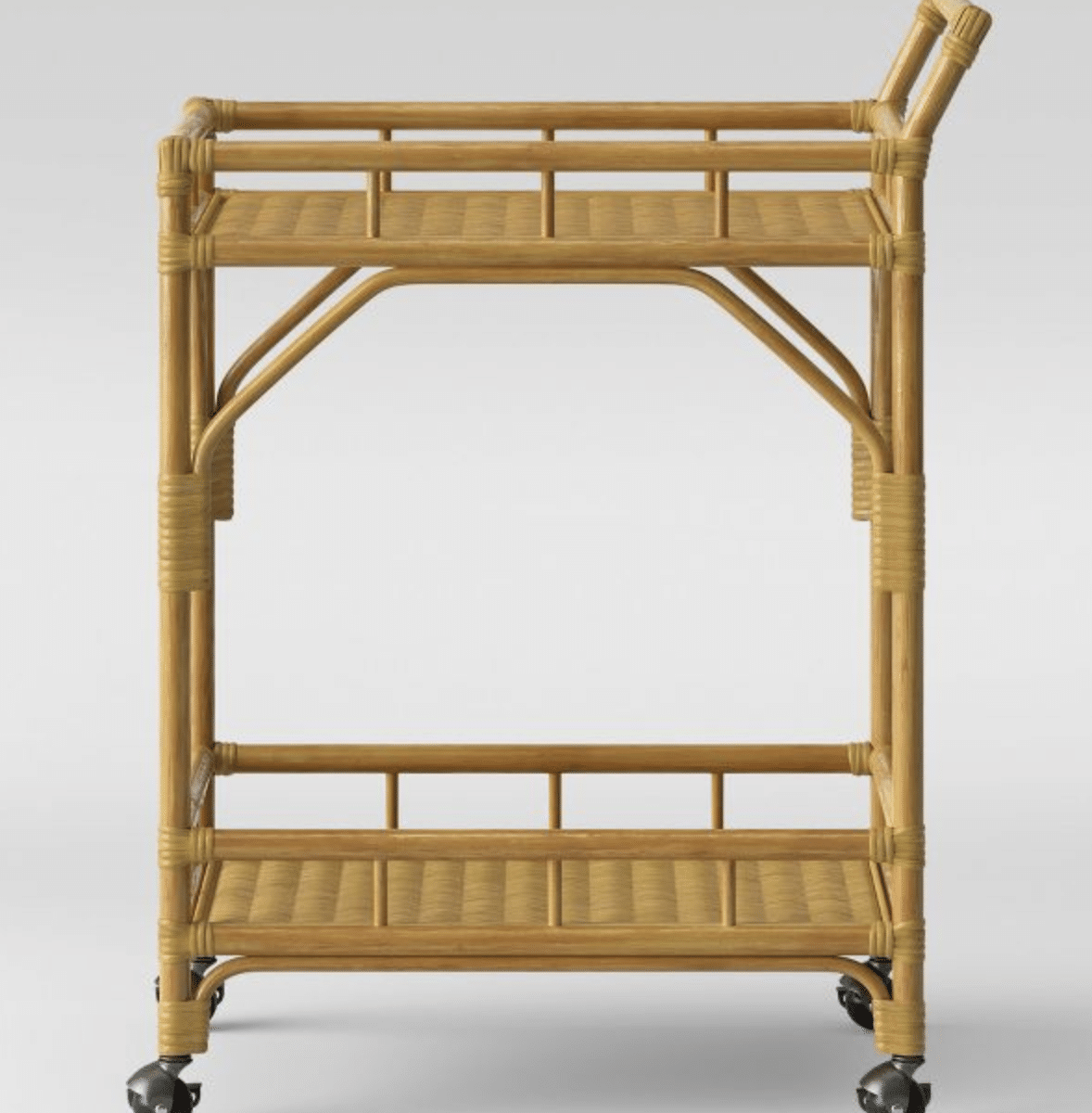 Cassia woven rattan bar cart dupe