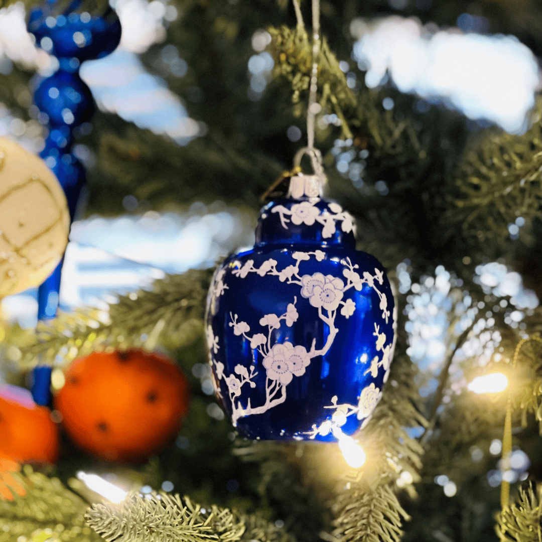 blue & white christmas ornaments