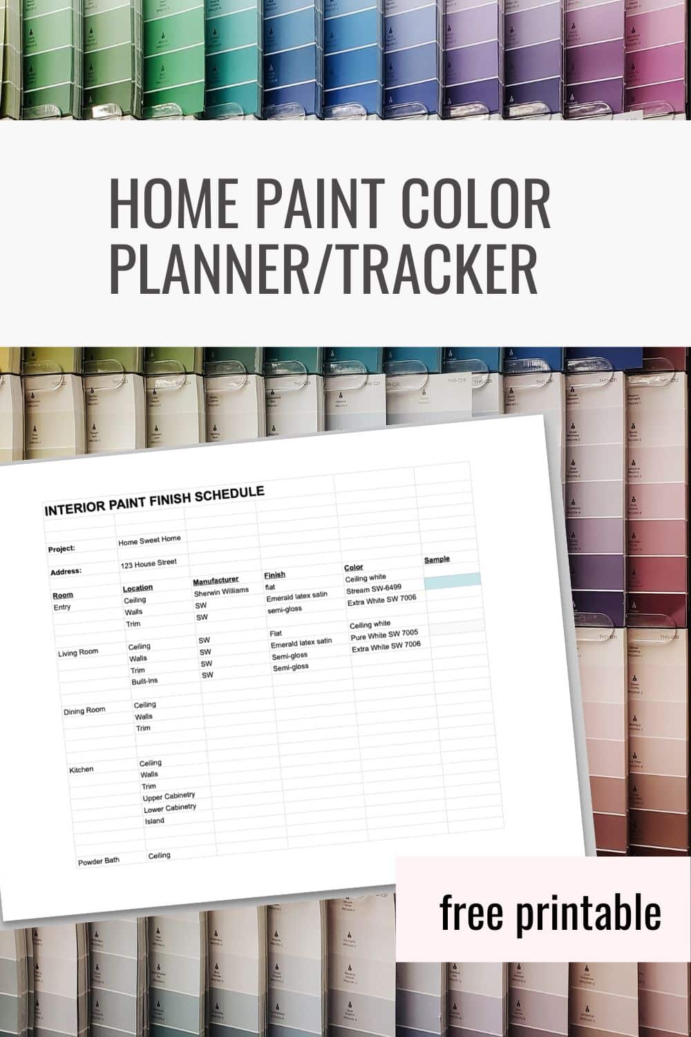 Free Paint Tracker and Planner Chart Printable for your Home!