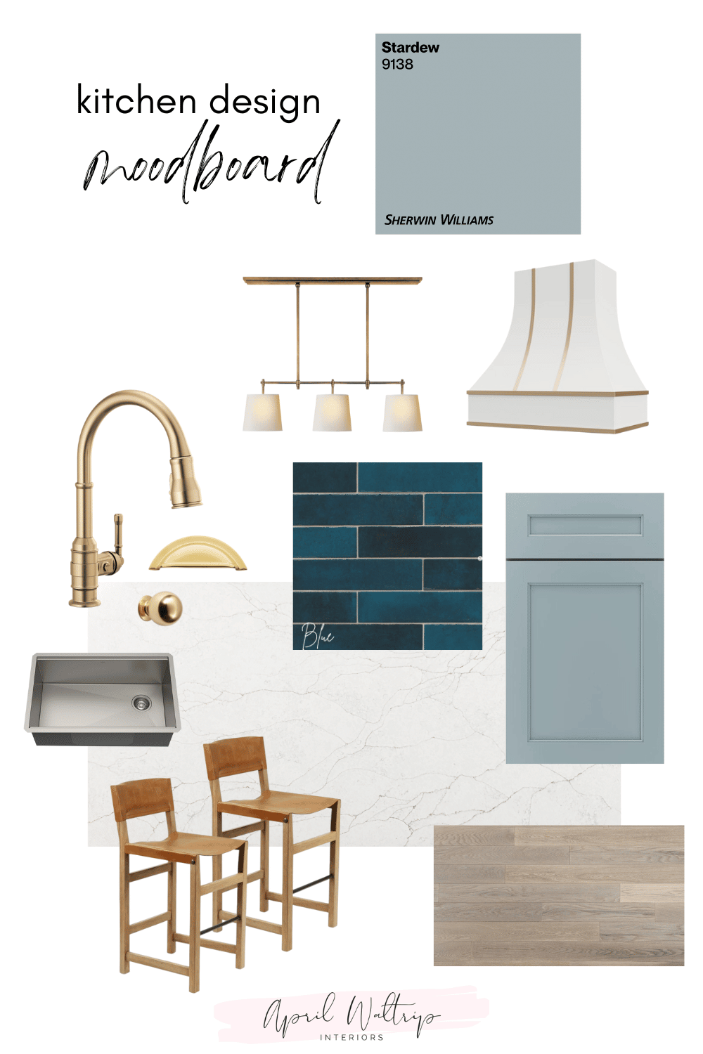 Sherwin Williams Stardew 9138 kitchen design mood board