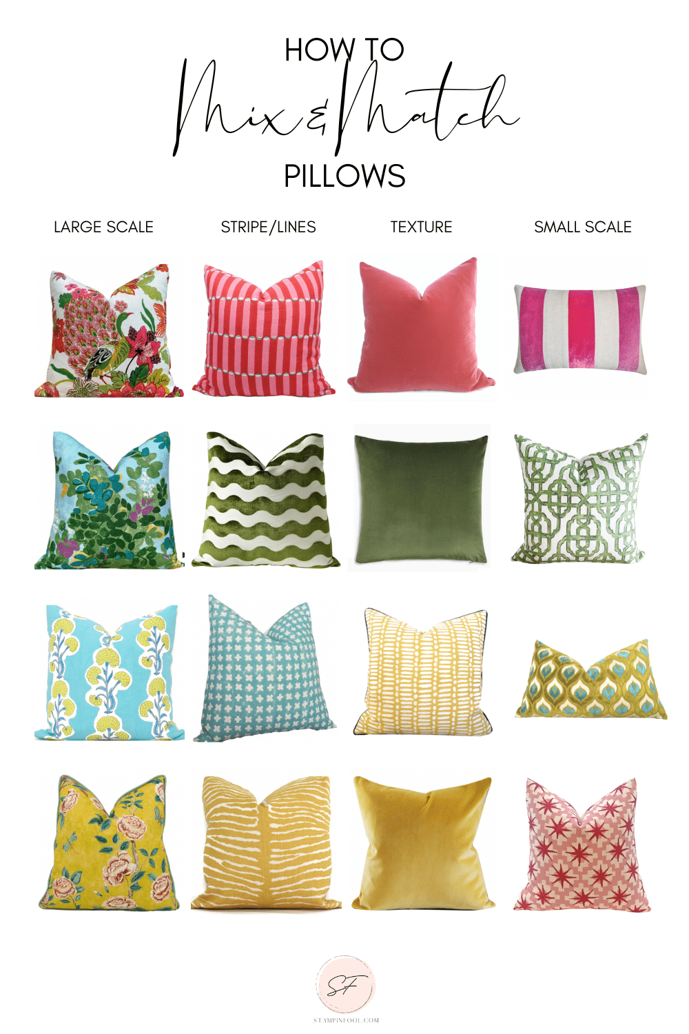 How to Mix and Match Pillows floral
