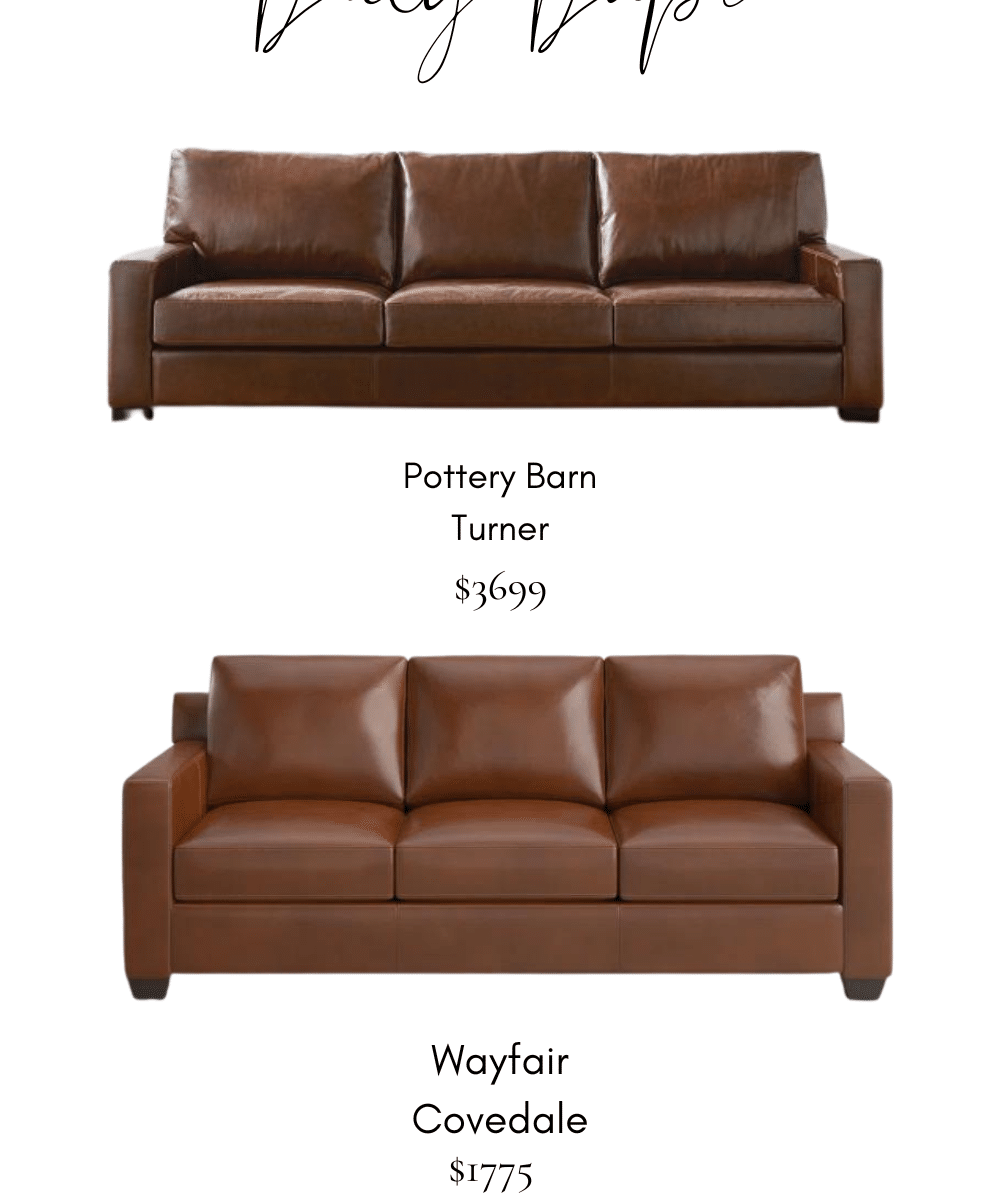 Pottery Barn Leather Turner Sofa Dupe