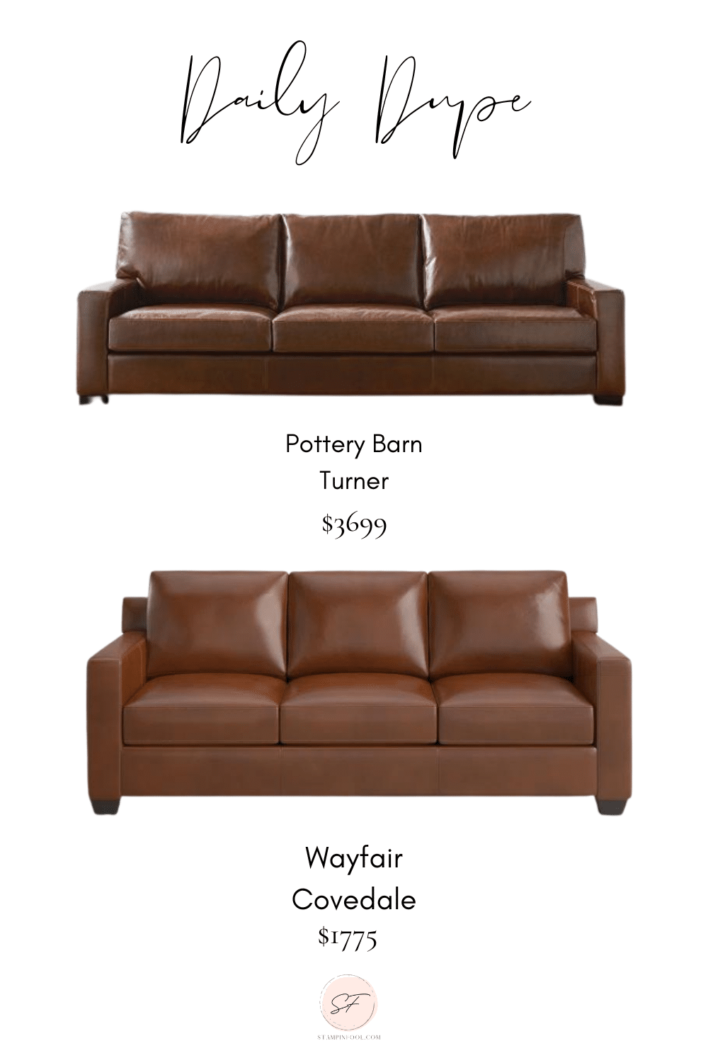 Pottery Barn Leather Turner Sofa Dupe