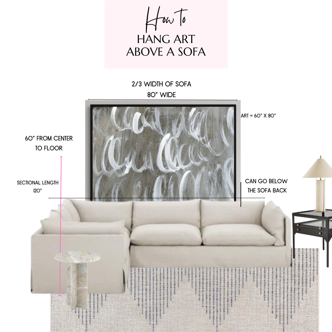How To Hang Living Room Art Above the Sectional