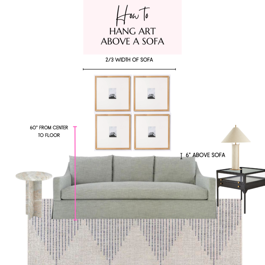 How to Hang Art Above the Sofa Like a Pro