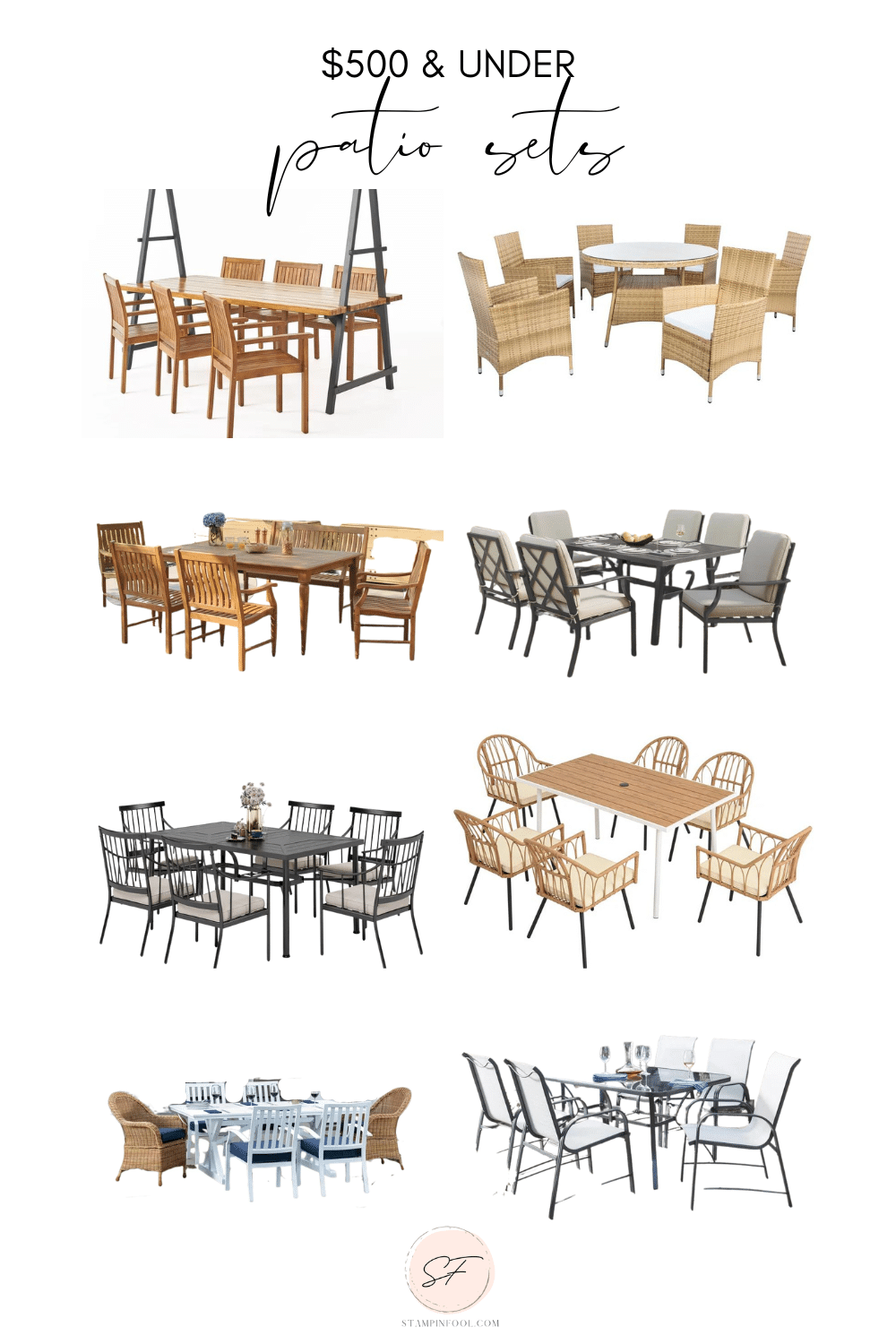 $500 & UNDER patio dining sets