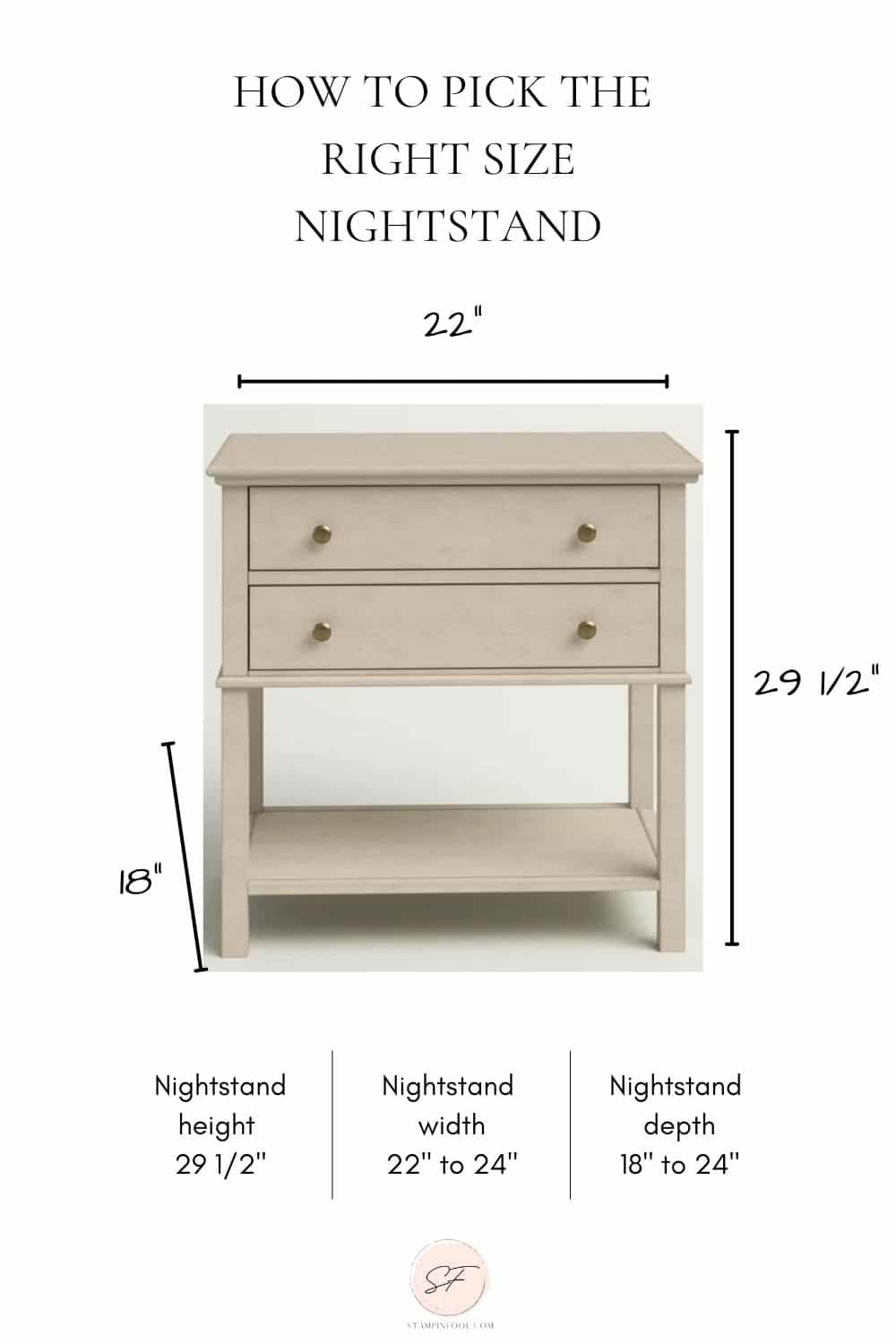 queen bed nightstand dimensions